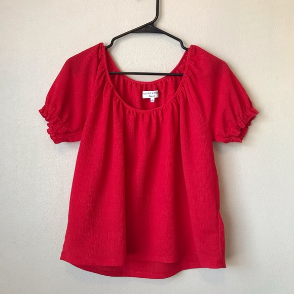 Madewell Texture and Thread red top - Picture 1 of 4